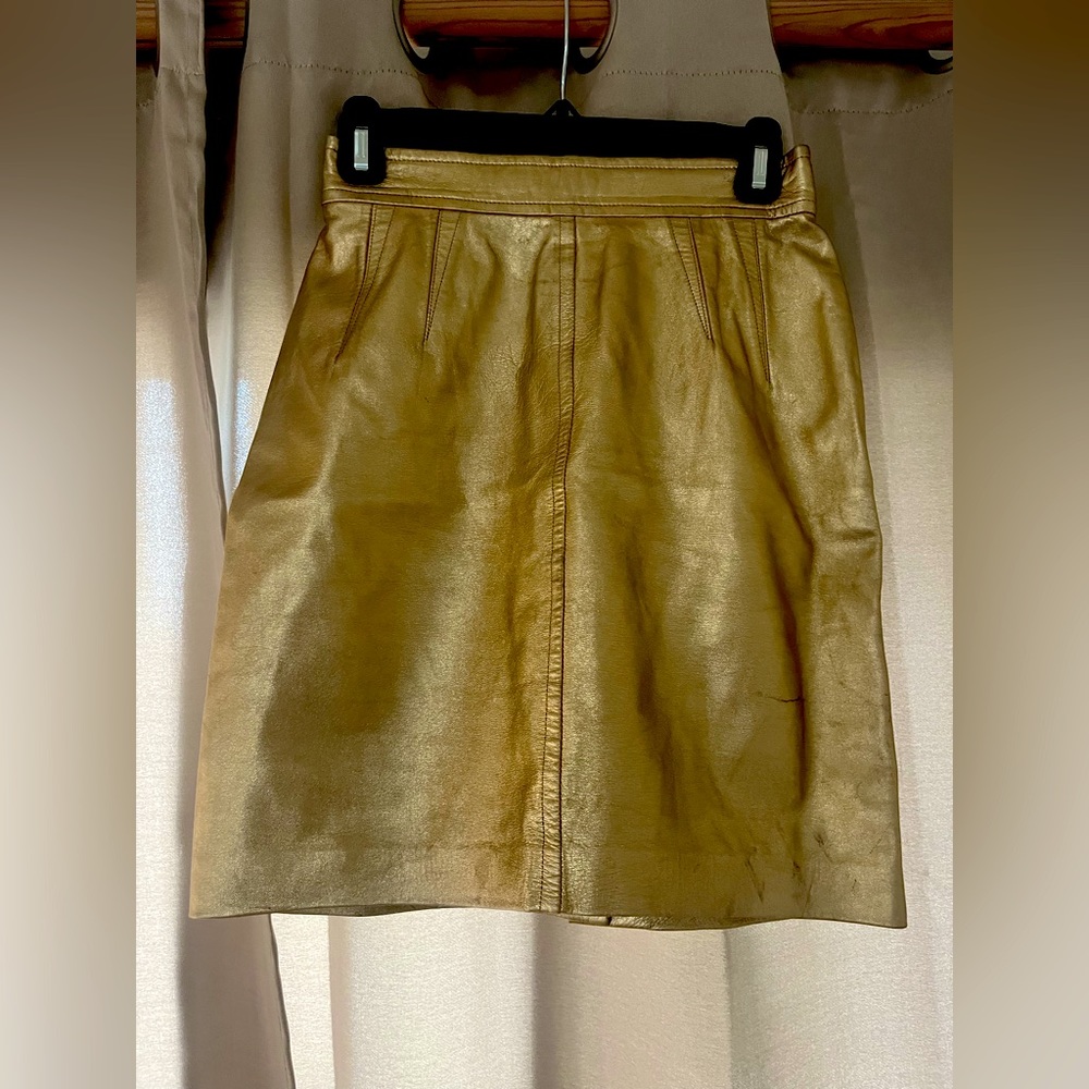100% Leather Vintage Escada Skirt